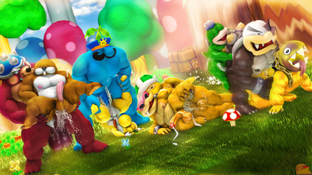 anthro anthrofied balls big_balls big_penis blue_body blue_hair bodily_fluids brick brown_body claws clothing cuffs_(clothing) cum cum_in_ass cum_inside eyewear facial_hair feet flower fungus genital_fluids genitals golden_body grass green_body group group_sex hair hat hat_only headgear headgear_only headwear headwear_only hill huge_balls huge_penis huge_tongue logo male male/male mostly_nude motion_blur motion_lines multicolored_body musclegut muscular mushroom mustache on_ground orgasm orgy penis plant public public_sex red_body sex sharp_teeth shrub size_difference sunglasses teeth tongue tongue_out tree two_tone_body white_body yellow_body moonwulf mario_bros mythology nintendo isle_delfino_police koopaling major_burrows morton_koopa_jr. roy_koopa blue_pianta bro_(koopa) chain_chomp dinosaur dragon dragon_koopa hammer_bro humanoid koopa monty_mole mythological_creature mythological_scalie pianta_(super_mario_sunshine) prehistoric_species reptile scalie sledge_bro spike_(mario) undergrunt yellow_yoshi yoshi 16:9 2025 3d_(artwork) 4k absurd_res artist_logo digital_media_(artwork) hi_res source_filmmaker_(artwork) widescreen