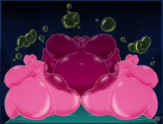 anthro big_breasts big_butt border breasts bubble butt female group huge_breasts huge_butt hyper hyper_butt nude overweight transparent_border trio amajour brewheardt disney dumbo_(movie) pink_elephants_on_parade elephant elephantid mammal proboscidean alpha_channel hi_res