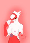 anthro anthrofied areola blush breasts female heart_envelope heart_symbol letter looking_at_viewer nipples pokemorph simple_background solo commandg nintendo pokemon generation_3_pokemon latias legendary_pokemon pokemon_(species) absurd_res hi_res