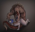ambiguous_gender ambiguous_penetrated anthro arm_tattoo blue_body blue_eyes blue_fur blue_hair bodily_fluids bone cum cum_inside curvy_figure death duo from_behind_position fur genital_fluids gore grey_body grey_fur hair hooves leaning leaning_forward male male/ambiguous male_penetrating male_penetrating_ambiguous necrophilia penetration sex spikes tattoo teratophilia voluptuous wide_hips creepy_gun dead_space electronic_arts visceral_games dexy_noland canid canine canis deer hybrid leaper_(dead_space) mammal necromorph wolf absurd_res hi_res