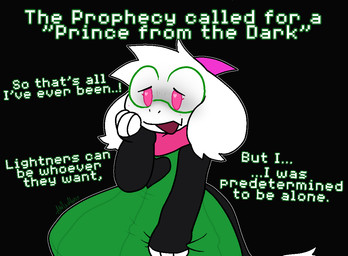 anthro clothing eyewear female fur glasses green_clothing green_eyewear green_glasses green_sweater green_topwear horn pink_eyes pink_horn solo sweater text topwear white_body white_fur apollysabyss deltarune undertale_(series) ralsei bovid caprine darkner goat mammal 2025 english_text trans_(lore) trans_woman_(lore)