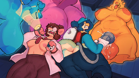 anthro areola balls big_areola big_breasts big_butt big_penis bodily_fluids breasts bulge butt clothed clothing cosplay costume cum detailed_bulge ejaculation electronics female flashlight game_boy_console game_console game_media genital_fluids genitals group gynomorph hair hair_over_eyes handheld handheld_console holding_console holding_game_boy holding_object holidays huge_areola huge_breasts huge_butt intersex mostly_nude nintendo_console nude overalls overweight partially_clothed penetrable_sex_toy penis penis_in_sex_toy sex_toy tongue tongue_out vein bigcozyorca game_boy game_boy_family halloween luigi's_mansion mario_bros nintendo jackie_(bigcozyorca) lumber_(bigcozyorca) molly_(bigcozyorca) pastel_(bigcozyorca) beaver cetacean dolphin ghost giraffe giraffid mammal marine mouse murid murine oceanic_dolphin orca rodent spirit toothed_whale 16:9 digital_media_(artwork) hi_res widescreen trans_(lore) trans_woman_(lore)