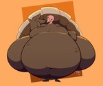 anthro beak belly big_belly big_butt big_moobs brown_body brown_tail butt front_view holidays huge_belly huge_butt huge_moobs huge_thighs hyper hyper_belly hyper_butt hyper_moobs hyper_thighs looking_at_viewer male moobs morbidly_obese morbidly_obese_anthro morbidly_obese_male navel obese obese_anthro obese_male one_eye_closed orange_background orange_eyes overweight overweight_anthro overweight_male simple_background smile smiling_at_viewer solo tail thick_thighs wink winking_at_viewer yellow_beak tynami thanksgiving avian bird galliform phasianid turkey 2022 cel_shading colored digital_media_(artwork) hi_res shaded