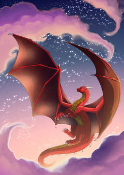 belly claws cloud dewclaw digitigrade feral finger_claws flying green_eyes horn male membrane_(anatomy) membranous_wings red_body red_wings sky solo star tail tailbutt tapering_tail thick_tail white_claws white_horn wings yellow_belly jarts european_mythology mythology zetralth dragon mythological_creature mythological_scalie scalie western_dragon absurd_res digital_media_(artwork) hi_res