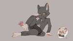 anthro black_body black_fur bulge claws fur gloves_(marking) kemono leg_markings male markings nipples pawpads pink_pawpads pupils shota slit_pupils socks_(marking) solo tail whiskers yellow_eyes young young_anthro lucky456852 hu_ku_li_(milkybot) qiqi_(milkybot) domestic_cat felid feline felis mammal 16:9 hi_res widescreen