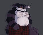 anthro belly biceps blush body_hair chest_hair clothed clothing cute_fangs fur happy_trail male musclegut muscular navel pajama_pants pecs purple_body purple_fur scar solo striped_body striped_fur stripes tired topless newtmoss sega sonic_the_hedgehog_(comics) sonic_the_hedgehog_(series) smalls_the_cat domestic_cat felid feline felis mammal hi_res