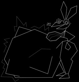 abdominal_bulge anthro belly big_belly big_breasts black_background black_body black_ears black_eyes black_sclera breasts female huge_belly hyper hyper_belly looking_at_viewer open_mouth open_smile side_view simple_background smile smiling_at_viewer solo thick_thighs vore oveja-tactica vib-ribbon vibri lagomorph leporid mammal rabbit 2025 absurd_res black_and_white digital_media_(artwork) hi_res monochrome signature