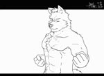 abs anthro armpit_hair biceps black_bars blinking body_hair body_size_growth chest_hair chest_tuft flexing flexing_bicep flexing_both_biceps fur fur_growth growth happy_trail holding_belly human_to_anthro looking_at_viewer male muscle_growth muscular muscular_anthro muscular_male pecs pubes simple_background size_transformation slightly_chubby slightly_chubby_male smear_frame solo species_transformation tired transformation tuft white_background wince izayoi_16 mythology canid canine canis human mammal mythological_canine mythological_creature werecanid werecanine werecreature werewolf wolf 2020 2d_animation animated line_art monochrome no_sound short_playtime signature webm