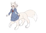 female fluffy fluffy_tail fur hair red_eyes solo tail white_body white_fur white_hair deep_taur_hive tamamo-chan's_a_fox osaki_fushimi canid canid_taur canine canine_taur fox fox_taur mammal mammal_taur taur