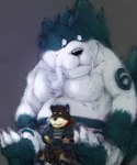 anthro brief_hero daddybear duo humanoid_hands kemono male mane moobs overweight overweight_male pubes slightly_chubby slightly_chubby_male laohu polidog_patrol oros shibakuro felid lion mammal pantherine 5:6 hi_res