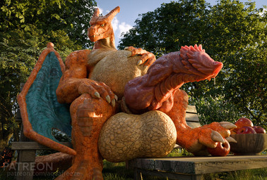 apple balls big_balls big_penis bodily_fluids claws food fruit genital_fluids genitals huge_balls huge_penis male penis plant precum scales solo wings aquafreeze mythology nintendo pokemon zharus_(aquafreeze) charizard dragon generation_1_pokemon mythological_creature mythological_scalie pokemon_(species) scalie 3d_(artwork) digital_media_(artwork) hi_res
