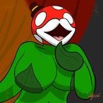 big_breasts breasts eyeless female green_body huge_breasts leaf lips nipple_covers open_mouth overweight plant simple_background small_hat solo thick_lips tongue chefrens mario_bros nintendo pinana_(chefrens) elemental_creature flora_fauna humanoid piranha_plant 1:1 hi_res
