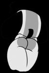 alpha_channel animate_inanimate anthro big_butt butt canid female hi_res low-angle_view mammal monochrome musical_note musical_symbol nintendo nintendo_switch nude raised_tail rear_view simple_background solo switch_dog symbol tail thick_thighs transparent_background vono worm's-eye_view