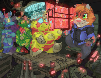 anthro big_breasts brainwashing breasts controller cybernetics dominant dominant_male drone female genetically_modified glowing glowing_eyes group harem huge_breasts laboratory machine male male/female mind_control overweight remote_control robotization science_fiction scientific_instrument slave slaver tech_control thick_thighs smagadoodle cricetid felid feline gerbil hamster mammal mouse murid murine rodent hi_res
