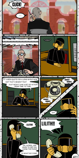 black_clothing black_jacket black_suit black_topwear clothing dialogue elderly_male eyewear female glasses gloves handwear jacket light_body light_skin male park phone_call radiation_suit speech_bubble suit text topwear yellow_clothing yellow_gloves yellow_handwear redundantmodule 101_dalmatian_street 101_dalmatians disney alfred_bright lilith_(101_dalmatians) human mammal absurd_res comic english_text hi_res