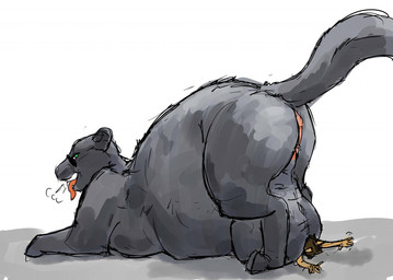 all_fours anthro anus ass_up balls belly big_anus big_balls big_belly black_body black_fur breath brown_body brown_fur brown_hair butt duo eyewear feral forced fur genitals green_eyes hair huge_anus huge_balls looking_back looking_pleasured macro male male/male male_anthro male_feral micro nude_anthro nude_male overweight perineum pink_anus pinned puffy_anus raised_tail rear_view simple_background smile struggling sunglasses tail tan_body tan_fur tongue tongue_out trapped trapped_under_balls under_balls white_background jeri_kleinlowe vincent_(vincent) domestic_cat felid feline felis mammal pantherine 2012 colored guide_lines