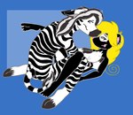 blonde_hair duo female hair male male/female obscured_sex tabbiewolf jeremy_(tabbiewolf) thoe_(tabbiewolf) equid equine mammal mephitid skunk zebra