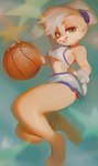 2024 abstract_background anthro athletic_wear ball barefoot basketball_(ball) basketball_uniform biped blonde_hair breasts buckteeth clothed clothed_anthro clothed_female clothing digital_media_(artwork) digital_painting_(artwork) eyebrows eyelashes feet female female_anthro fingers full-length_portrait fully_clothed fully_clothed_anthro fully_clothed_female fur gloves green_eyes hair handwear lagomorph leporid lola_bunny looking_at_viewer looney_tunes mammal medium_breasts open_mouth open_smile portrait pose rabbit shaded side_view skimpy smile smiling_at_viewer soft_shading solo space_jam sportswear teeth thick_thighs under_boob uniform wamudraws warner_brothers white_clothing white_gloves white_handwear yellow_body yellow_fur