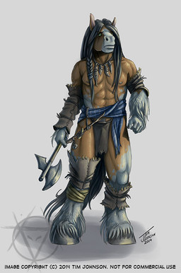 5_fingers abs anthro axe biped black_hair black_tail bottomwear braided_hair brown_body brown_fur clothed clothing feathering fingers front_view fur grey_background grey_hooves hair holding_object holding_weapon hooves jewelry leg_wraps loincloth long_hair long_tail male melee_weapon multicolored_body multicolored_fur muscular muscular_anthro muscular_male necklace nipples pecs simple_background snout solo standing tail text topless two_tone_body two_tone_fur weapon white_body white_fur wraps stasis_delirium berrand equid equine horse mammal 2014 digital_media_(artwork) english_text full-length_portrait portrait signature