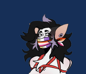 anthro bdsm black_hair bondage bound cloth_gag female flesh_tunnel gag gagged hair highlights_(coloring) lesbian_pride_colors lgbt_pride multicolored_hair nonbinary_pride_colors orange_lesbian_pride_colors pride_colors purple_highlights restraints rope rope_bondage solo two_tone_hair astarvingfarbeagle penn_(astarvingfarbeagle) mammal mouse murid murine rodent 2025 alpha_channel hi_res nonbinary_(lore)