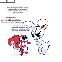 anthro clean_diaper clothed clothing dialogue diaper diaper_only duo fur male open_mouth simple_background speech_bubble tail text topless wearing_diaper white_background white_body vladigaunt chikn_nuggit hawt_saus_(chikn_nuggit) iscream_(chikn_nuggit) lagomorph leporid mammal rabbit rodent sciurid tree_squirrel 1:1 comic digital_media_(artwork) english_text hi_res nonbinary_(lore)