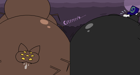 7_eyes 8_legs belly belly_expansion black_sclera expansion green_eyes holidays hose hose_inflation hyper hyper_inflation inflation multi_eye onomatopoeia sound_effects text tube_bulge yellow_eyes yellow_sclera wackybatballoonz halloween tellware wesley_(wackybatballoonz) arachnid arthropod spider 2024