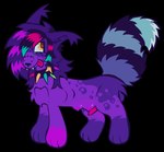 alternative_fashion feral fur genitals male penis purple_body purple_fur scene_(fashion) scene_haircut solo sparklefur freakfluff canid canine mammal hi_res