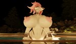 anthro big_breasts big_nipples breasts female hair looking_at_viewer nipples pink_hair poolside sharp_teeth solo teeth wet wet_body fightinlove ashne_(fightinlove) fish marine shark 3d_(artwork) absurd_res blender_(artwork) digital_media_(artwork) hi_res tagme