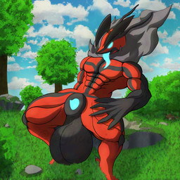 abs animal_genitalia anthro balls big_balls big_muscles big_sheath genitals huge_balls huge_sheath hyper hyper_balls hyper_genitalia male muscular muscular_anthro muscular_male pecs sheath solo thick_thighs tongue tongue_out feyhuevina nintendo pokemon generation_6_pokemon legendary_pokemon pokemon_(species) yveltal 1:1 absurd_res hi_res