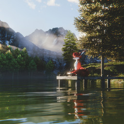 anthro black_nose blue_eyes bright_colors detailed_background fur grass hair lake male mountain multicolored_body multicolored_fur nature nature_background orange_body orange_fur plant realistic_shading red_body red_fur red_hair relaxing river sitting smile tree white_body white_fur furzz0 furzz0_(character) canid canine fox mammal rexouium 1:1 3d_(artwork) blender_(artwork) blender_cycles_(artwork) digital_media_(artwork) hi_res