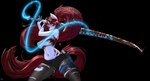 amber_eyes anthro black_background blood bodily_fluids bottomwear clothed clothing female gun hair handgun holster horn leggings legwear melee_weapon ponytail pose ranged_weapon red_hair shirt shorts simple_background solo sword tank_top thong topwear torn_clothing underwear weapon oughta hasbro my_little_pony mythology fan_character kai_(oc) equid equine mammal mythological_creature mythological_equine unicorn digital_media_(artwork) hi_res shaded