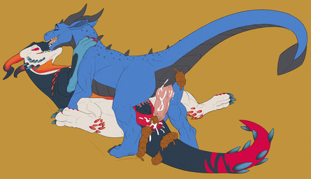anal anal_penetration anus blue_body blue_scales bodily_fluids brown_background claws coprophilic_intercourse cum cum_inside cum_on_feces cum_on_own_penis cum_on_penis cum_on_self cum_on_tail dirty_anal duo erection eyes_closed feces feces_on_body feces_on_tail feral genital_fluids genitals grey_body grey_scales horn lying male male/male male_pooping markings multicolored_body multicolored_scales on_back open_mouth orange_body orange_scales penetration penile penile_penetration penis penis_in_ass pooping pooping_on_another pooping_on_self pooping_together pooping_while_penetrated raised_tail red_body red_scales scales scatplay simple_background spots spotted_body spotted_scales spread_legs spreading tail teeth toe_claws white_body white_scales aetherxov mythology acrim_(axiomjejune) alenn dragon mythological_creature mythological_scalie scalie hi_res story story_in_description
