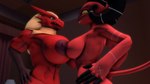 angry annoyed anthro areola big_breasts breast_squish breasts duo female female/female hands_on_hips huge_breasts nipples red_areola red_body red_nipples red_skin squish sonicthebitch helluva_boss nintendo pokemon barbie_(helluva_boss) barbie_(valorlynz) avian blaziken generation_3_pokemon imp pokemon_(species) 16:9 3d_(artwork) digital_media_(artwork) hi_res widescreen