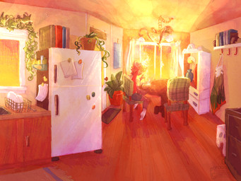 ambiguous_gender anthro appliance bowl chair chandelier clothing container detailed_background dining_table dish dish_rack doormat floppy_ears footwear fridge fridge_magnet furniture inside kitchen kitchen_appliance lop_ears on_chair plant plant_pot plate potted_plant sitting sitting_on_chair socks solo table window parade_yesterday 4:3 absurd_res digital_media_(artwork) digital_painting_(artwork) hi_res painting_(artwork)