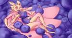 4_arms 4_fingers 4_wings 6_arms antennae_(anatomy) anthro biped blueberry_(fruit) chest_tuft fingers food fruit fur holding_food holding_fruit holding_object male male_anthro micro micro_anthro micro_male multi_arm multi_limb multi_wing nude nude_anthro nude_male pink_body pink_chest pink_eyes pink_fur pink_torso plant solo tuft wings yellow_antennae yellow_arms yellow_body yellow_fur yellow_legs wasteroforange moth_(moth) arthropod insect lepidopteran moth absurd_res hi_res male_(lore)