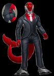 3_toes amber_eyes anthro black_body black_skin blowhole bottomwear clothing cutaway digitigrade dolphin_tail dress_shirt dress_shoes feet footwear jacket male necktie pants red_body red_skin shirt shoes solo suit suit_jacket suit_vest tail three_piece_suit toes topwear vest white_body white_skin dsw7 siader cetacean dolphin mammal marine oceanic_dolphin striped_dolphin toothed_whale 2023 alpha_channel hi_res