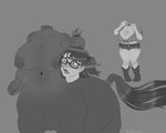 anthro big_breasts breasts cowgirl_outfit duo eyewear female female/female female_on_taur glasses headless headless_female headless_play human_on_anthro interspecies modular modular_anatomy taur_on_top thick_thighs wearing_glasses misscinnabunnie european_mythology greek_mythology mythology headless_horseman centaur equid equid_taur equine horse human humanoid_taur mammal mammal_taur taur 5:4 monochrome