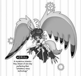 ambiguous_gender anthro antlers biped black_sclera character_bio chest_tuft clothed clothed_anthro clothing digitigrade dipstick_tail eyewear eyewear_on_head fingernails fluffy fluffy_tail furgonomic_headwear furgonomics goggles goggles_on_head head_wings horn huge_wings looking_at_viewer markings mouthless nails neck_tuft pupils simple_background solo style_emulation tail tail_markings text three-quarter_view tuft unusual_wing_placement wearing_hat white_background wings kamabokobun kirby's_dreamy_gear kirby_(series) nintendo fecto_elfilis alien chinchilla chinchillid mammal rodent starling_(kirby) 2022 black_and_white digital_drawing_(artwork) digital_media_(artwork) english_description english_text full-length_portrait hi_res monochrome portrait signature