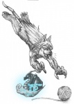 anthro ball_of_yarn female playing_with_yarn pounce solo tail yarn frostwyrm102 cleiopetra felid mammal hi_res