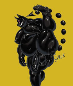 anal anal_beads anal_beads_in_ass anal_penetration anthro bodily_fluids butt clothing flexible genitals half-erect latex latex_clothing latex_skinsuit male obese obese_male object_in_ass overweight overweight_male penetration penis pink_eyes raised_leg sex_toy sex_toy_in_ass sex_toy_insertion simple_background skinsuit smile smiling_at_viewer solo sweat sweaty_butt tight_clothing yellow_background tiburalgo friend_(deltarune) domestic_cat felid feline felis mammal shadow_creature symbiote absurd_res hi_res