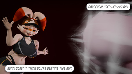 anthro attack big_breasts big_butt breasts butt butt_focus clothed clothing duo ears_down female female/female fight fire fur gesture hair huge_butt imminent_death imminent_facesitting imminent_pain larger_female looking_at_viewer open_mouth pivoted_ears presenting presenting_hindquarters shockwave shrug simple_background size_difference smaller_female sound_barrier speed_lines teeth text text_box thick_thighs white_body white_fur wide_hips leafytheleafer nonehub_(modeler) valorlynz_(modeler) nintendo pokemon bunni_(valorlynz) gardevoir generation_3_pokemon generation_8_pokemon humanoid lagomorph leporid mammal pokemon_(species) rabbit scorbunny 16:9 3d_(artwork) digital_media_(artwork) english_text hi_res widescreen