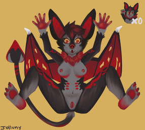 anthro bat_wings belly_nipples black_body breasts defeated falling female fur game_over gameplay_mechanics genitals ivarin life_(gaming) life_counter markings membrane_(anatomy) membranous_wings multi_nipple multicolored_body multicolored_fur nipples pawpads paws raised_arms red_wings solo spread_legs spreading tail torn_wing vulva wings joliuny platformer_death_pose bat leaf-nosed_bat mammal microbat vampire vampire_bat yangochiropteran hi_res