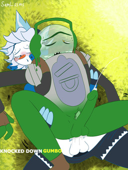 anal anal_orgasm anal_penetration backpack blush bodily_fluids carrot_nose clothing cum cum_in_ass cum_inside cumshot duo ejaculation electronics fingerless_gloves for_a_head genital_fluids genitals gloves hands-free handwear headphones humanoid_genitalia humanoid_penis male male/male not_furry not_furry_focus orgasm penetration penis pubes sex sharp_teeth snowman sweat teeth samlssms epic_games fortnite fortnite:_battle_royale cold_fusion_(fortnite) gumbo_(fortnite) sunspot_(fortnite) humanoid object_head absurd_res hi_res