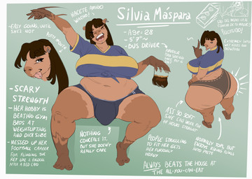 anthro big_breasts big_butt bottomwear breasts bulge butt clothing ear_piercing gynomorph huge_breasts huge_butt intersex overweight overweight_gynomorph overweight_intersex piercing shirt shorts solo text thick_thighs tongue tongue_piercing topwear wide_hips dreamy_pride silvia_maspara_(dreamy_pride) capybara caviid mammal rodent 2026 absurd_res english_text hi_res model_sheet