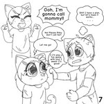 1:1 annoyed anthro arm_grab child comic duo english_text female hi_res male male/female manipulation monochrome sexykid text worried young young_anthro