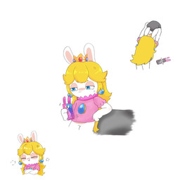 3_fingers angry anthro arms_bent blonde_hair blue_ear_piercing blue_eyes bottomless bottomless_anthro bottomless_female broken_phone cellphone clothed clothing cross-popping_vein crown ear_piercing electronics eyes_closed featureless_crotch female fingers flat_chested fur gem hair half-closed_eyes headgear holding_rock leaning_on_rock light long_ears long_hair looking_at_cellphone looking_at_object looking_at_phone mouth_closed narrowed_eyes noseless phone piercing pink_clothing pink_shirt pink_topwear raised_arms rock ruby_(gem) sapphire_(gem) shirt simple_background smartphone solo tan_body tan_eyelids tan_inner_ear tan_skin topwear white_background white_body white_fur peypey_mei1925 mario_bros mario_plus_rabbids_kingdom_battle nintendo raving_rabbids rayman_(series) ubisoft rabbid_peach lagomorph mammal rabbid 1:1 2025 colored crossover digital_drawing_(artwork) digital_media_(artwork) hi_res lighting multiple_scenes shaded