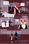 anthro clothed clothing computer desk dialogue duo electronics female furniture hallway hotel lobby table text uniform work_clothes mynka lennox_(mynka) raelynn_(mynka) amphibian canid canine canis domestic_dog fox husky mammal nordic_sled_dog salamander spitz 3d_(artwork) comic digital_media_(artwork) english_text hi_res