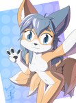 anthro blue_hair female hair looking_at_viewer multi_tail selfie smile solo tail zhao0_the_dreamhunter asian_mythology east_asian_mythology japanese_mythology mythology kitsuneko kris_snow bakeneko canid canine felid feline fox hybrid mammal yokai absurd_res hi_res