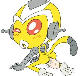 anthro anus blush bodily_fluids cum cybernetics disembodied_penis duo female female_penetrated genital_fluids genitals looking_at_viewer machine male male/female male_penetrating male_penetrating_female nude penetration penis pink_eyes sex vulva thunderfap super_robot_monkey_team_hyperforce_go nova_(srmthfg) cyborg haplorhine human mammal monkey primate 2017 digital_media_(artwork)