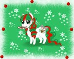 accessory blush bow_ribbon christmas_decorations christmas_ornament cookie curled_mane female female_feral feral food fur furgonomics green_background green_eyes green_mane green_tail grey_bow holding_plate holidays hooves light long_mane long_tail mane multicolored_mane plate pre-g4 quadruped red_mane red_tail ribbons simple_background smile snowflake solo standing tail tail_accessory tail_bow tail_ribbon text two_tone_mane two_tone_tail unguligrade wavy_tail white_body white_fur reachfarhigh christmas hasbro mlp_g1 my_little_pony merry_treat_(mlp) earth_pony equid equine horse mammal pony 2012 artist_name colored digital_drawing_(artwork) digital_media_(artwork) english_description lighting shaded simple_shading